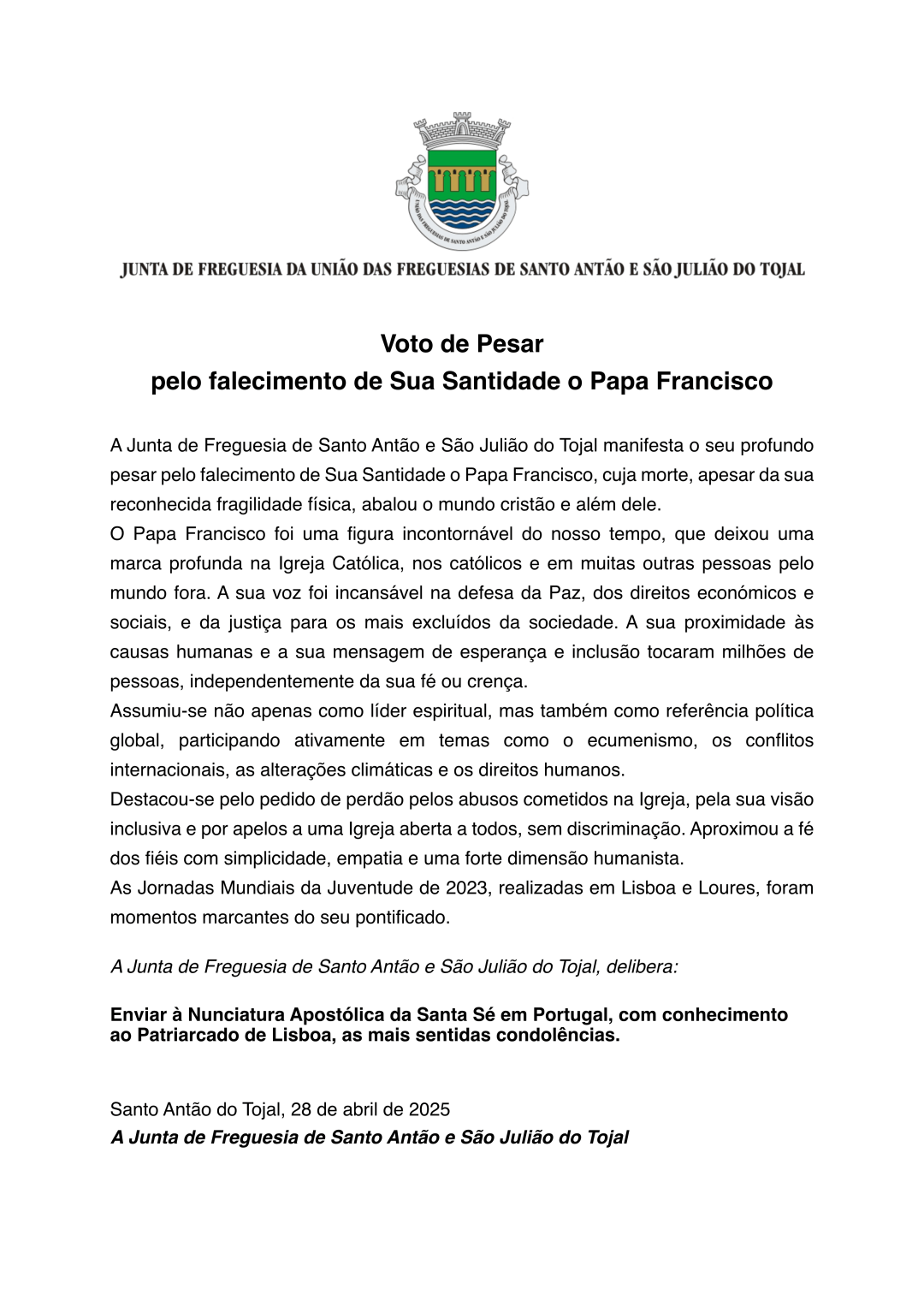 Voto de Pesar